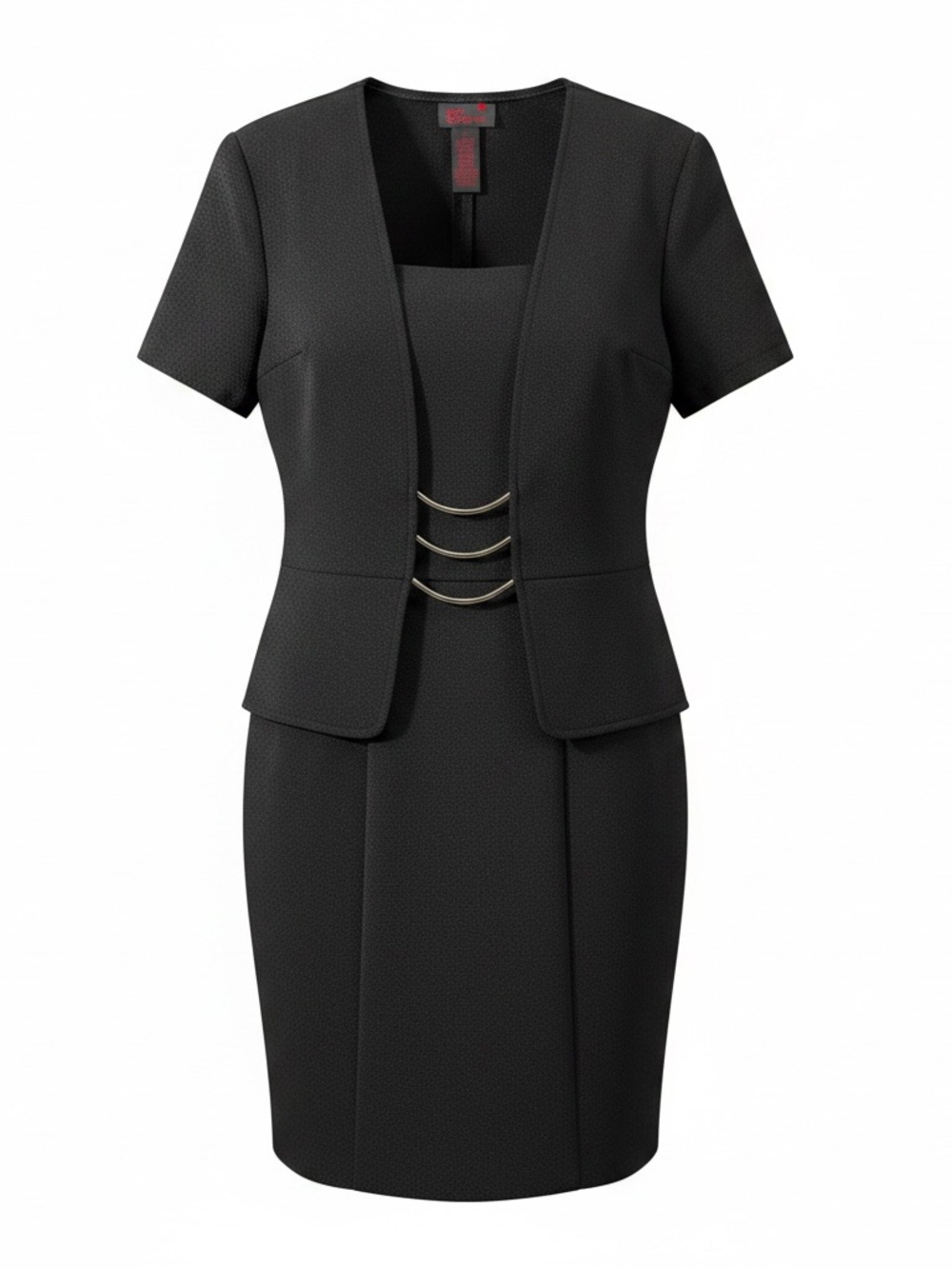 Miss Scarlett Black Dress with Red Logo Accent